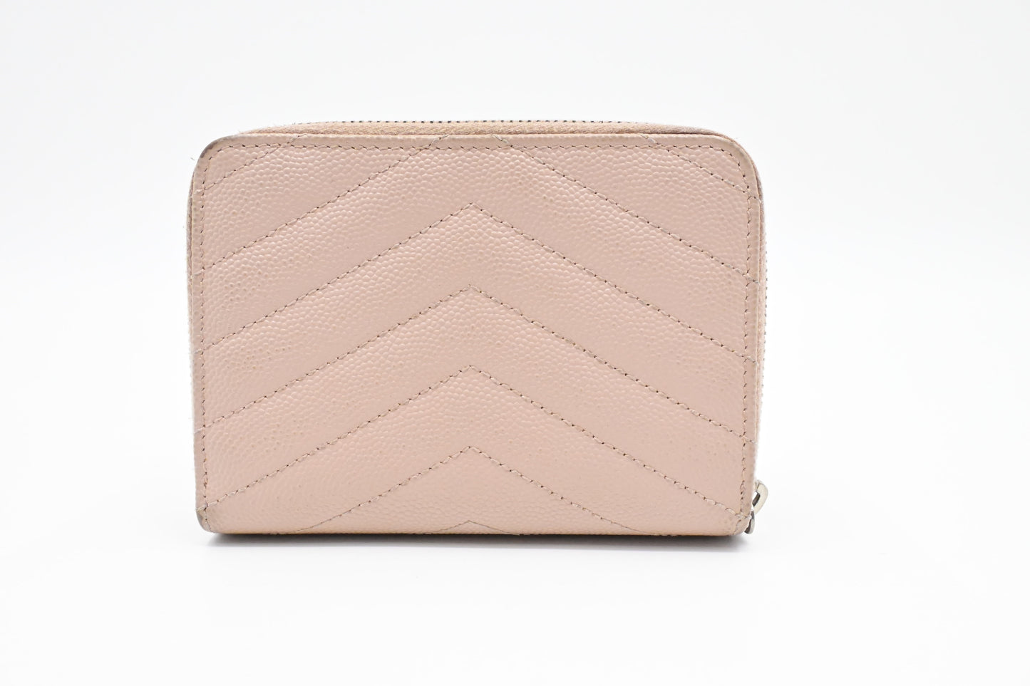 YSL Saint Laurent Compact Wallet in Pink Grain de Poudre Leather