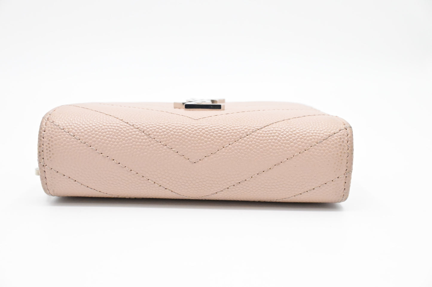 YSL Saint Laurent Compact Wallet in Pink Grain de Poudre Leather
