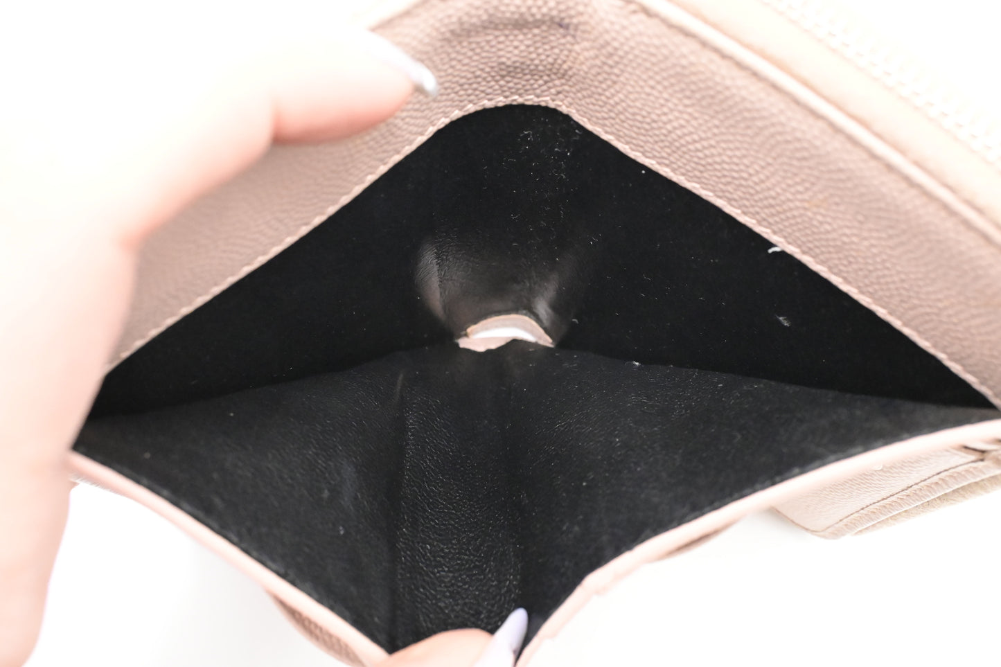 YSL Saint Laurent Compact Wallet in Pink Grain de Poudre Leather