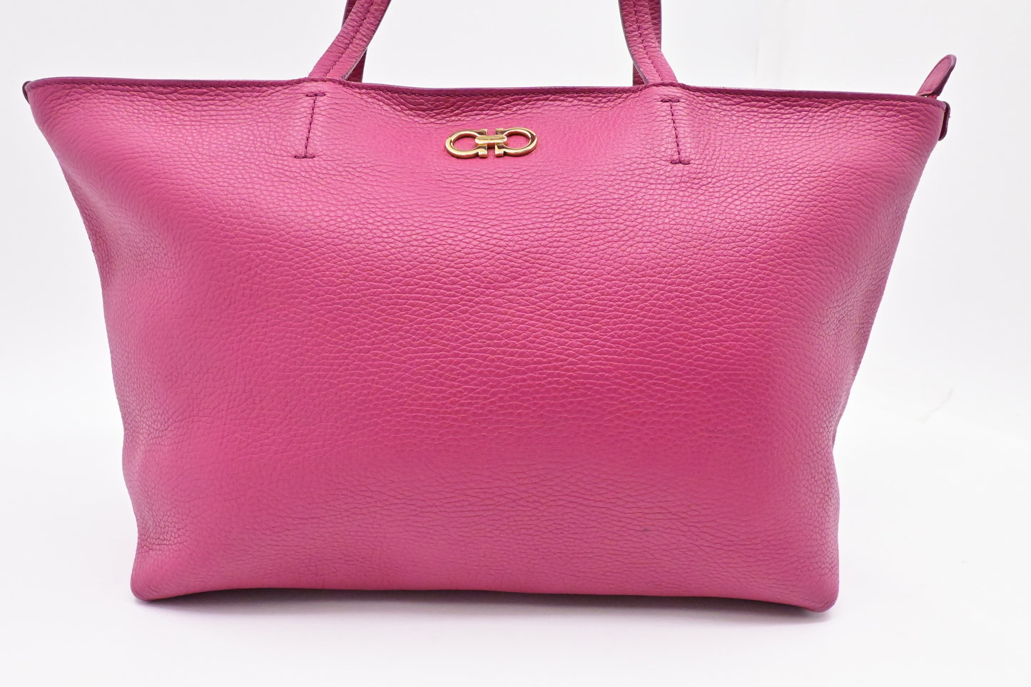 Ferragamo Zipped Tote in Pink Leather