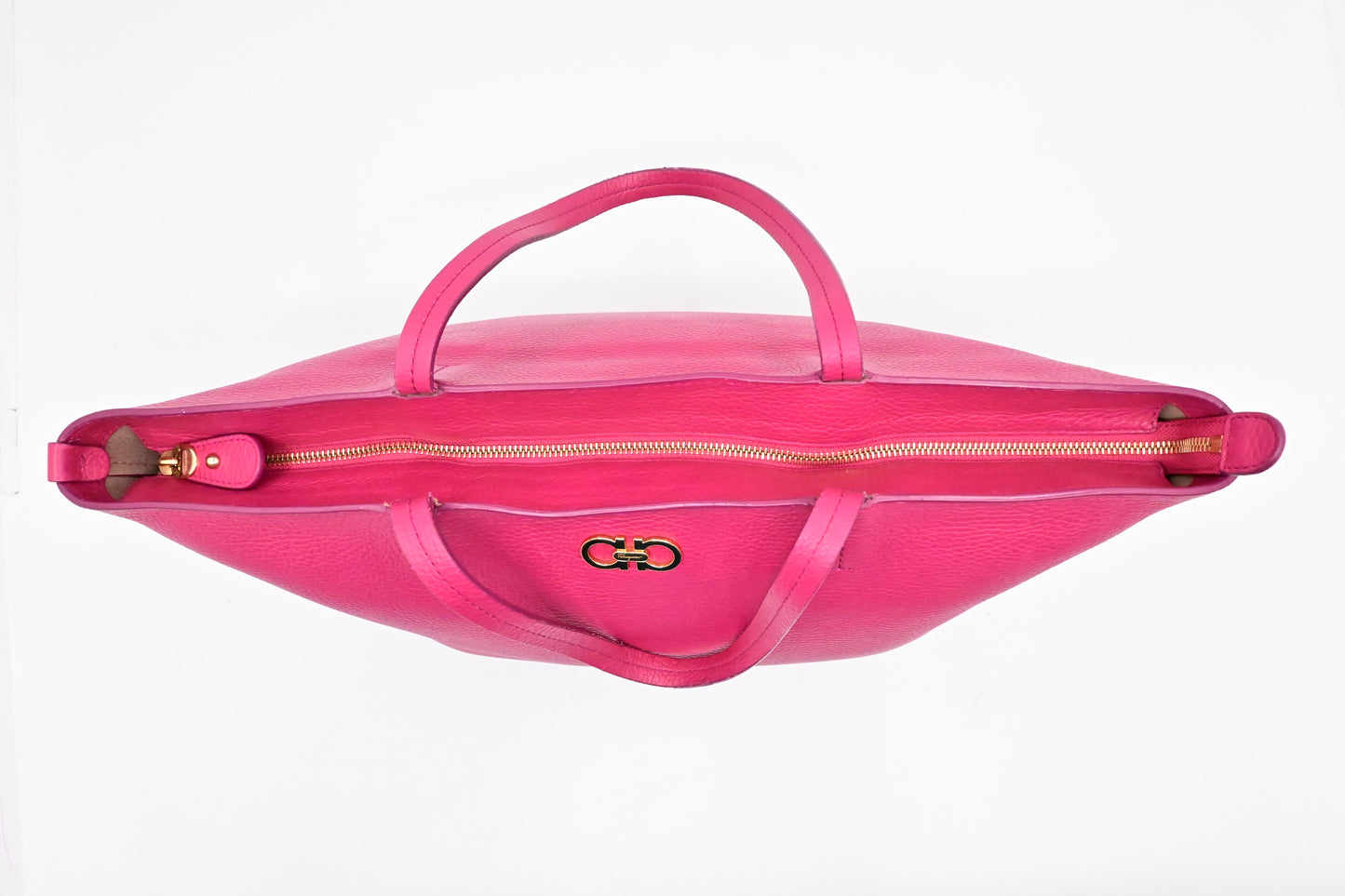 Ferragamo Zipped Tote in Pink Leather