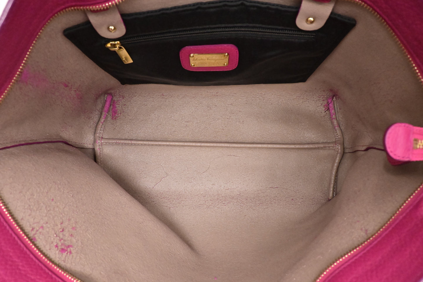 Ferragamo Zipped Tote in Pink Leather