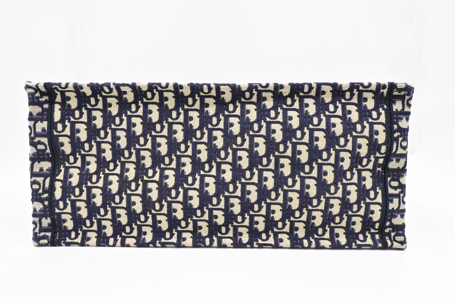 Dior Large Book Tote in Navy Oblique Embroidery Canvas