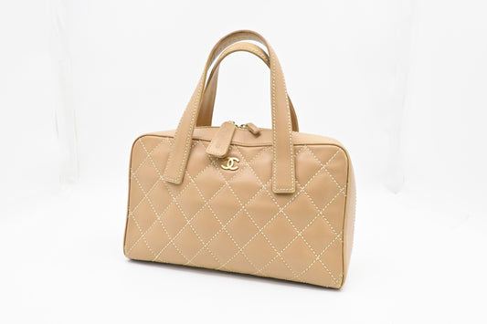 Chanel Surpique Tote in Beige Leather