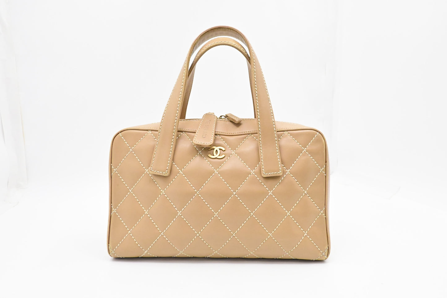 Chanel Surpique Tote in Beige Leather