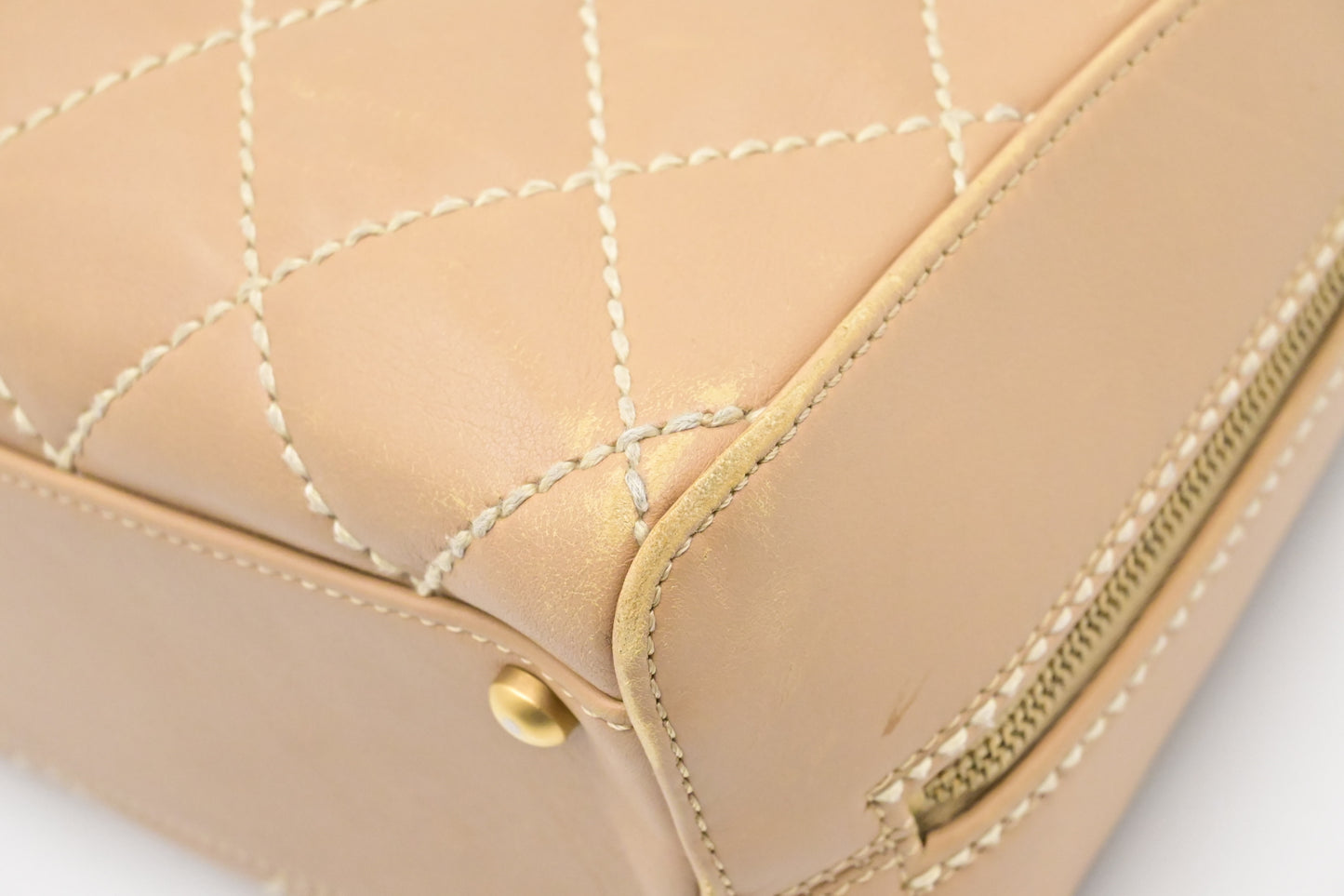 Chanel Surpique Tote in Beige Leather
