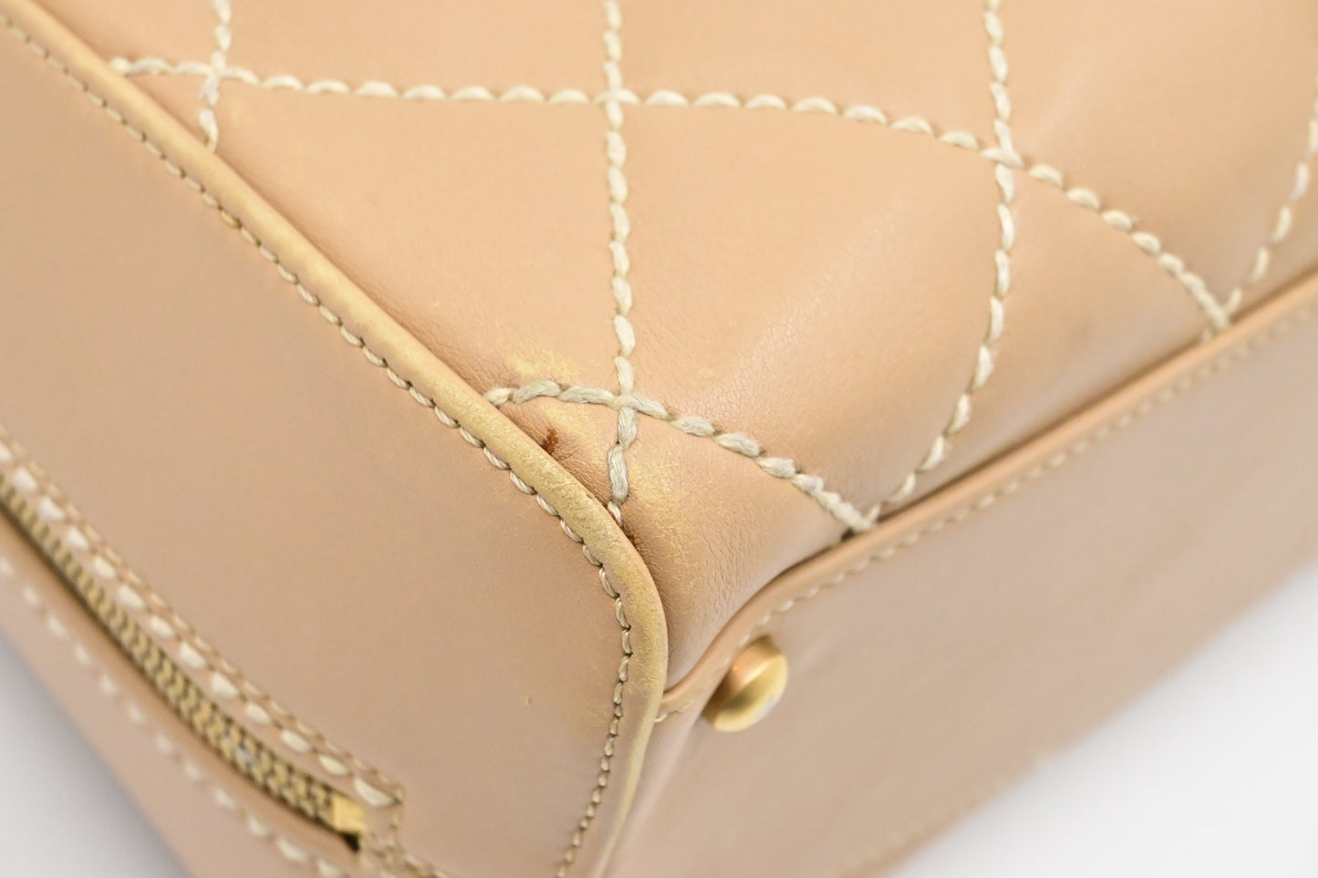 Chanel Surpique Tote in Beige Leather
