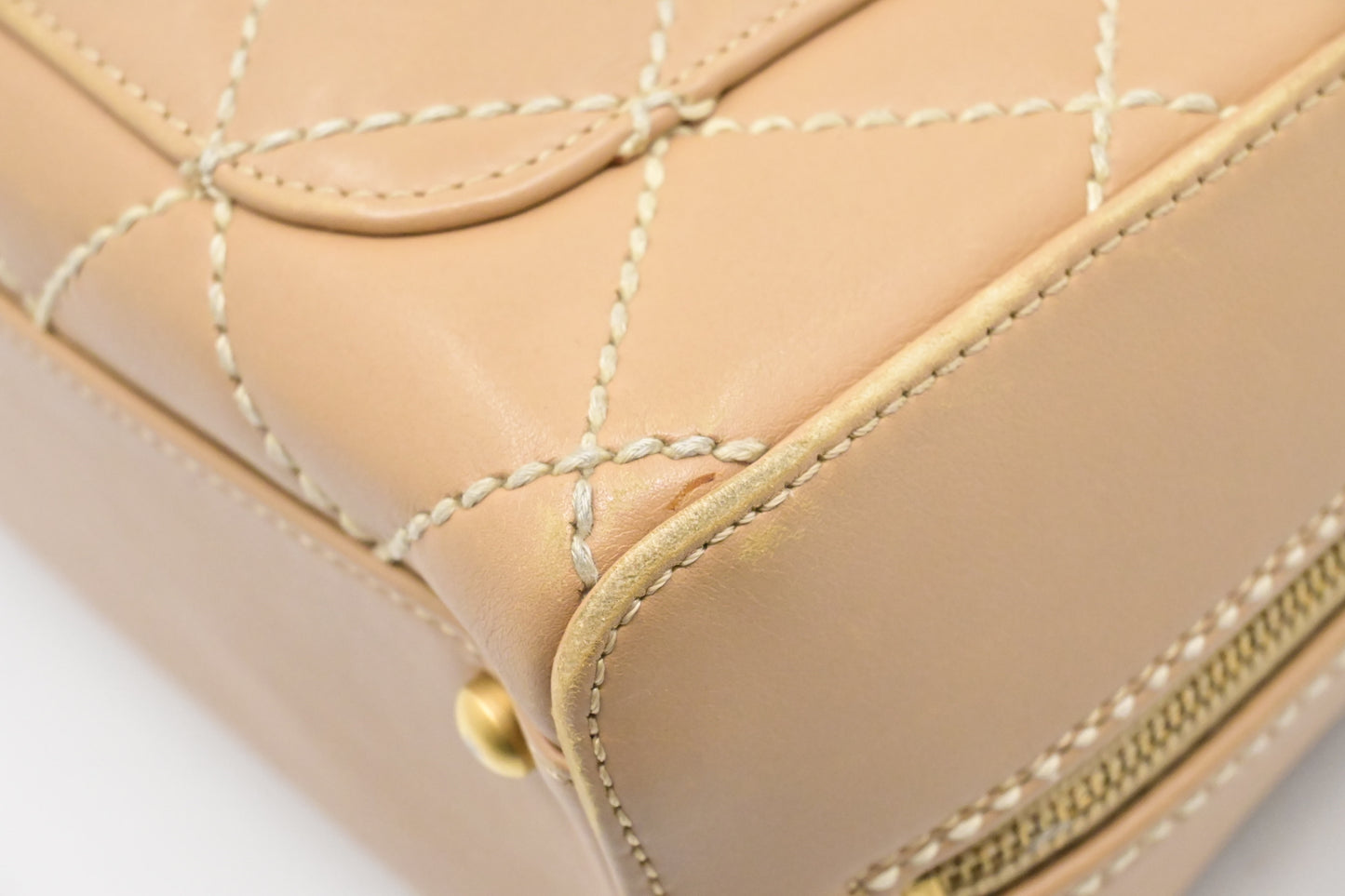 Chanel Surpique Tote in Beige Leather