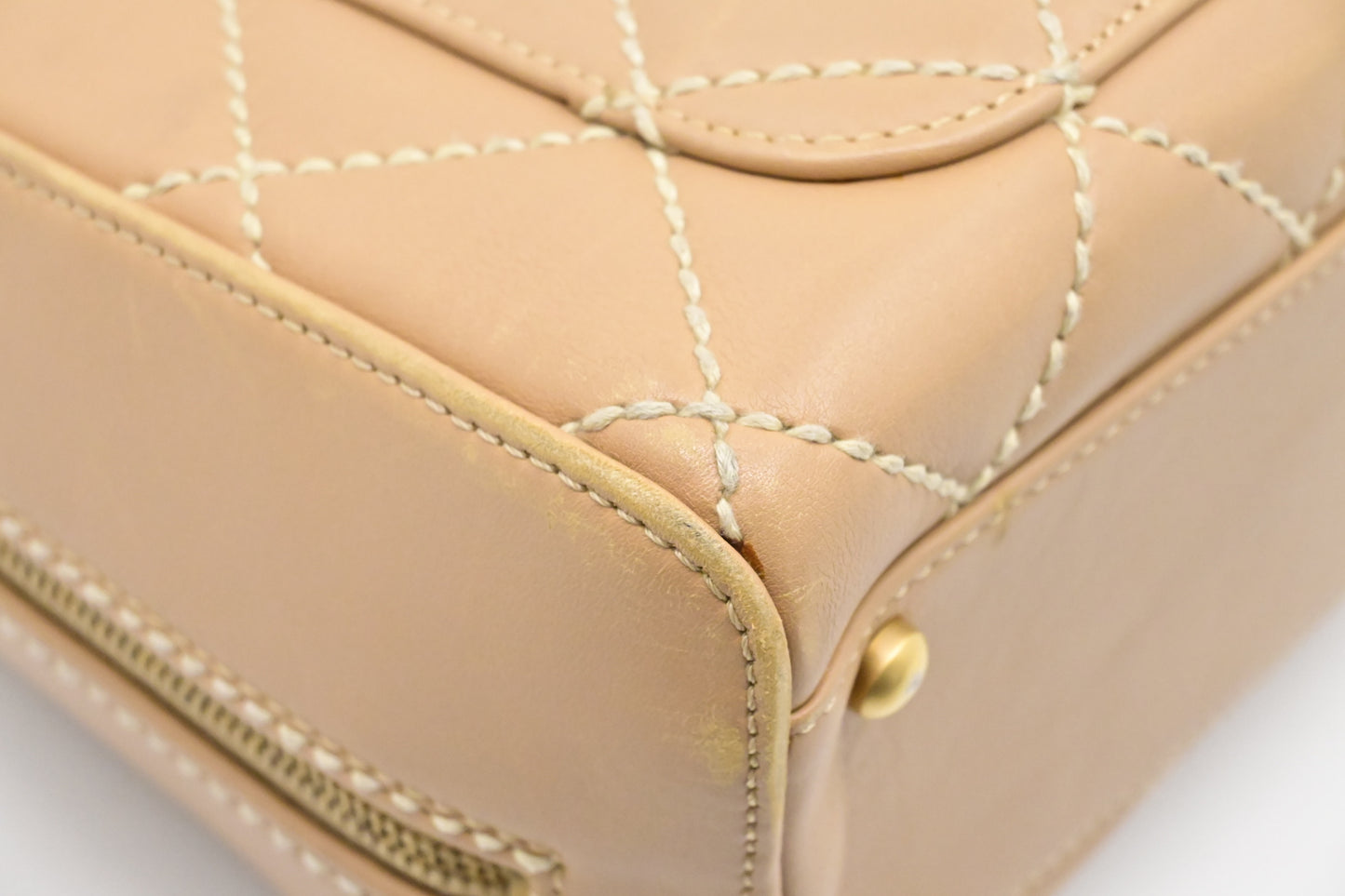 Chanel Surpique Tote in Beige Leather
