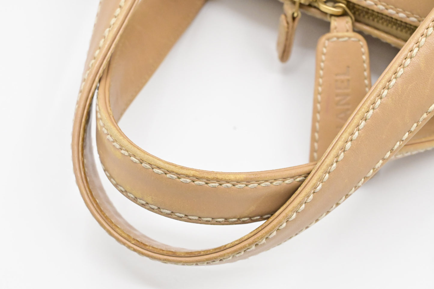 Chanel Surpique Tote in Beige Leather