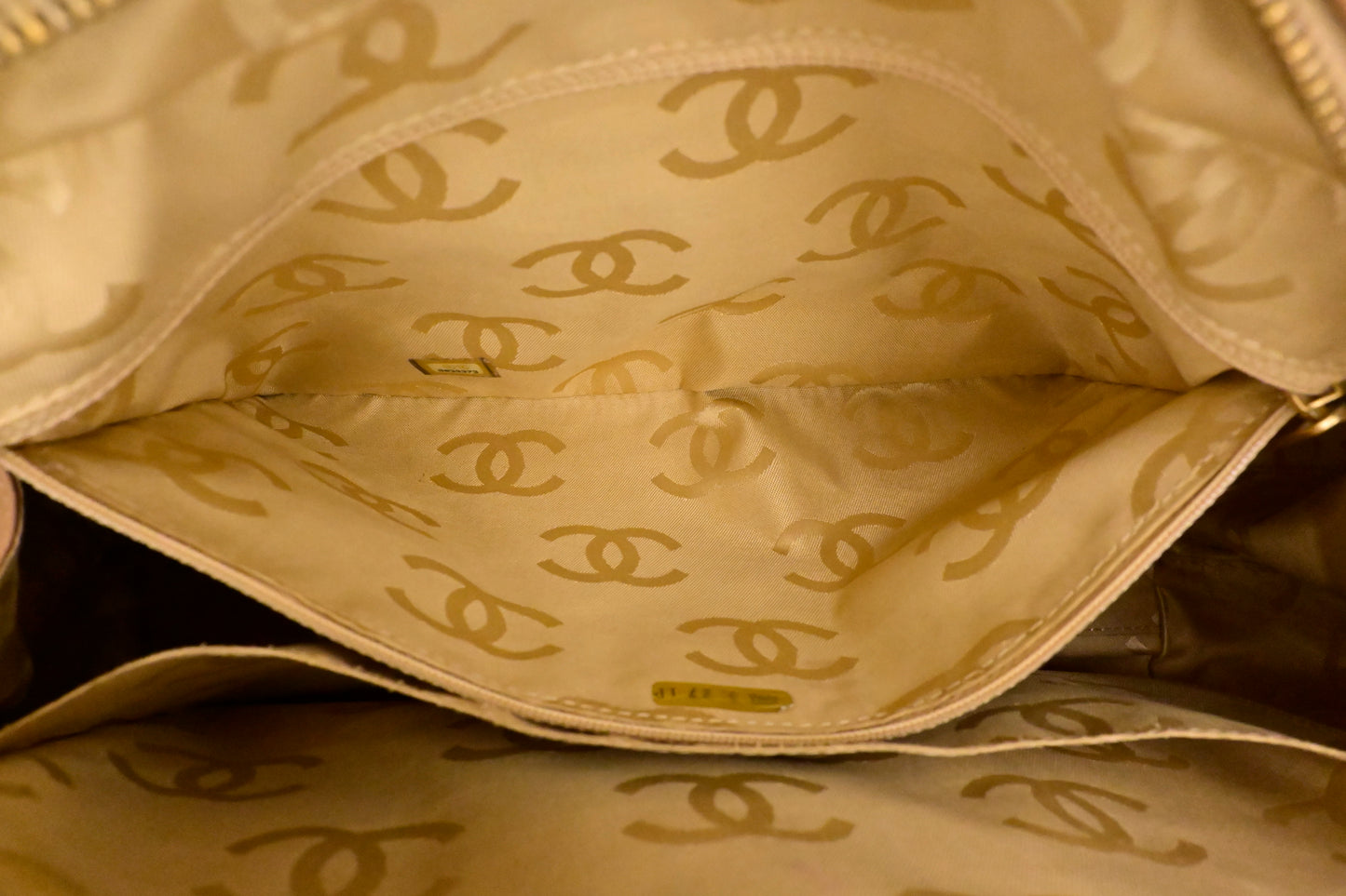 Chanel Surpique Tote in Beige Leather