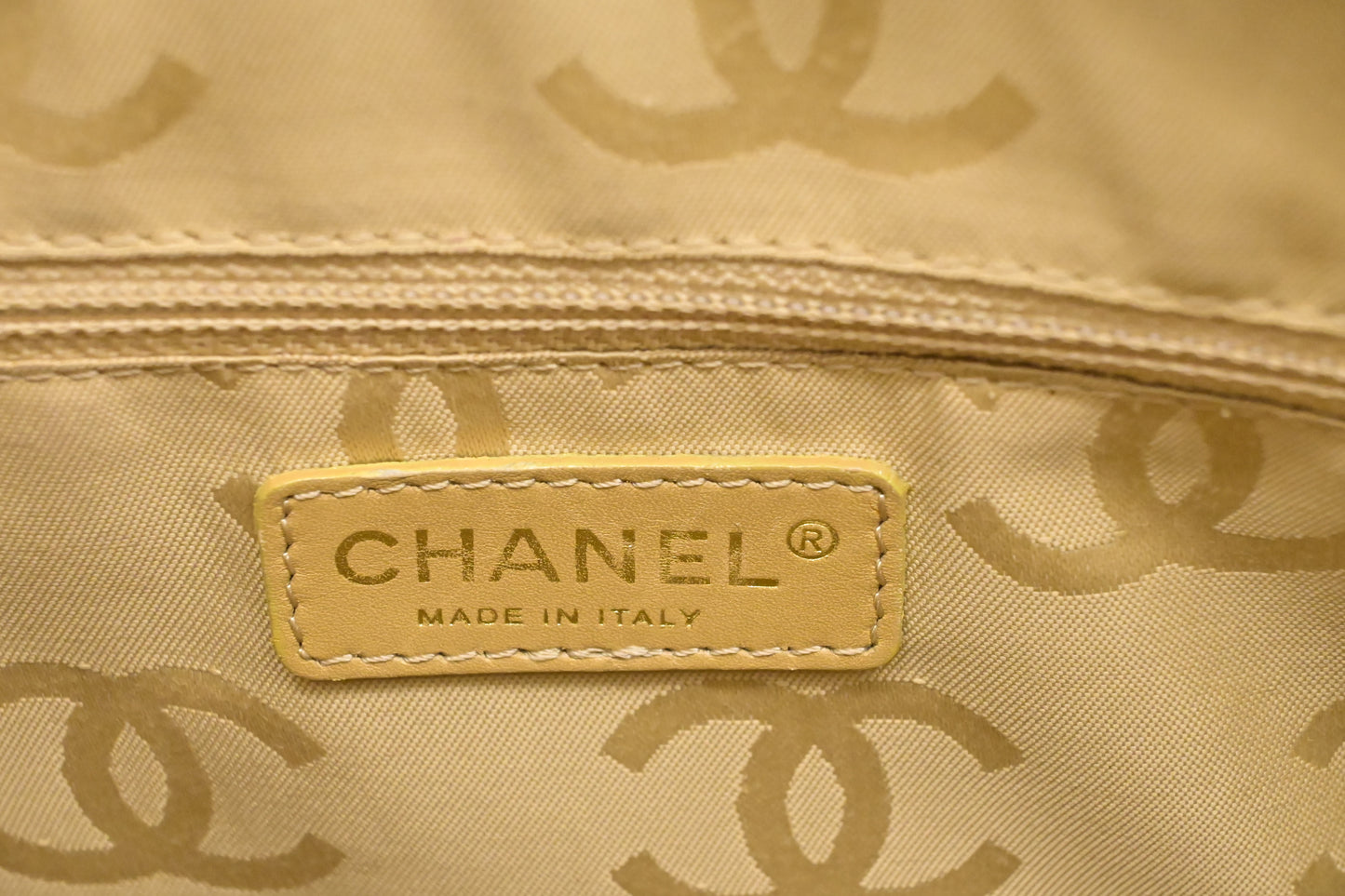 Chanel Surpique Tote in Beige Leather