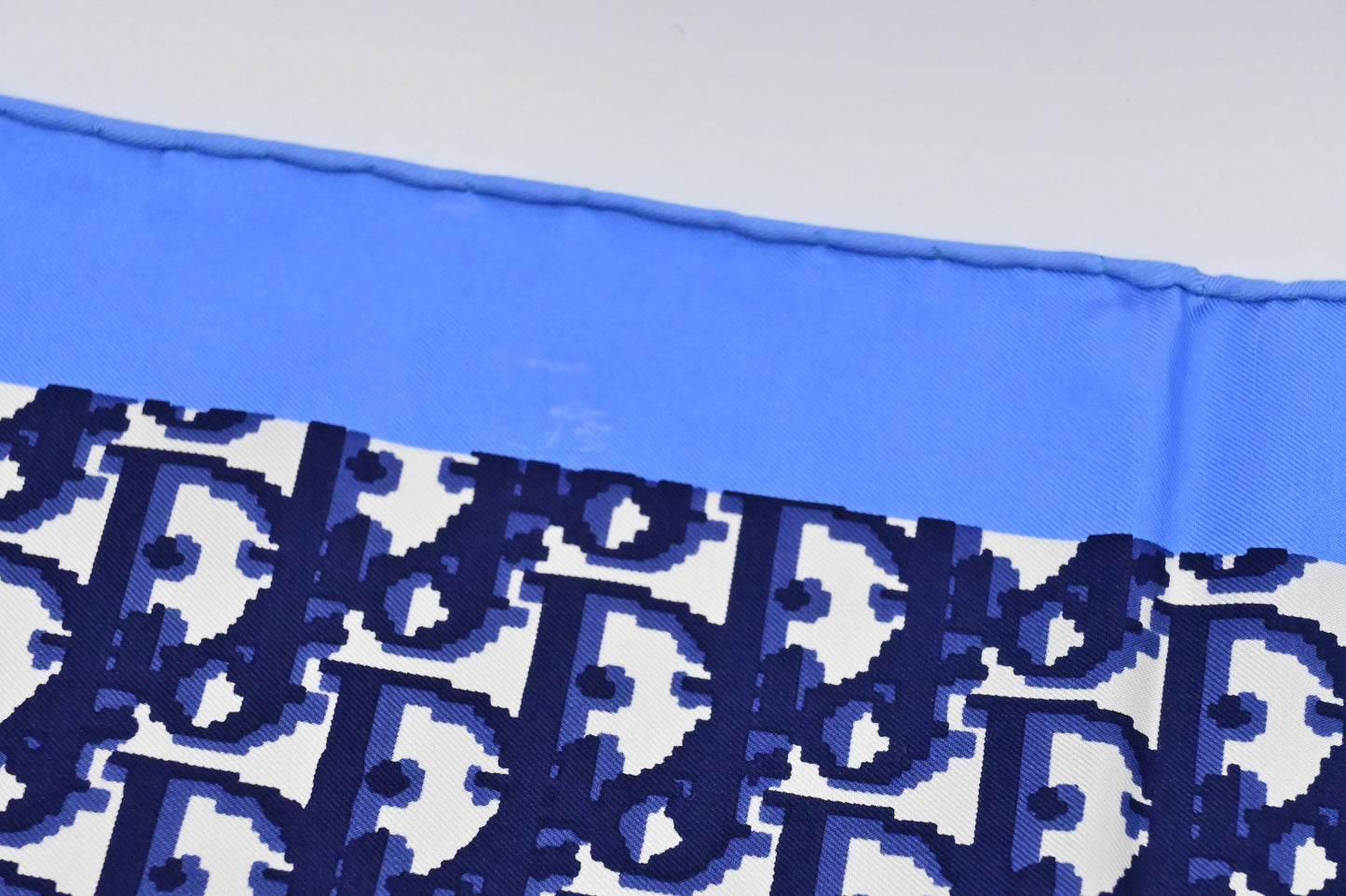 Dior Scarf in Navy Blue Oblique Pattern Silk