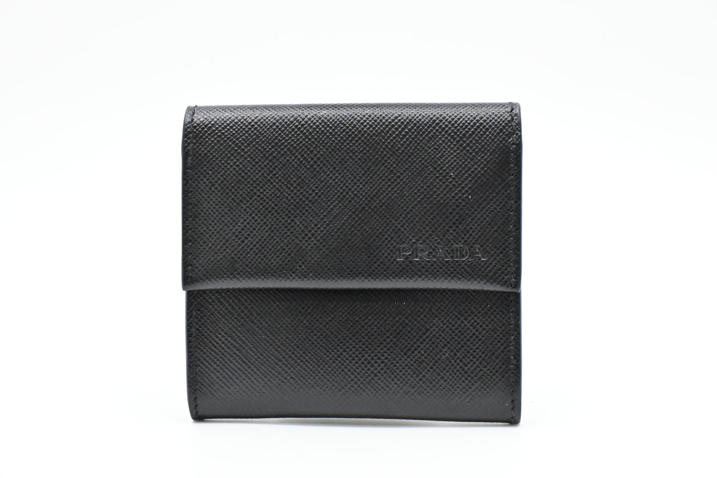 Prada Coin Case in Black Saffiano Leather