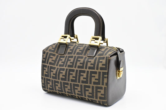 Fendi Mini Boston Bag in Zucca Canvas