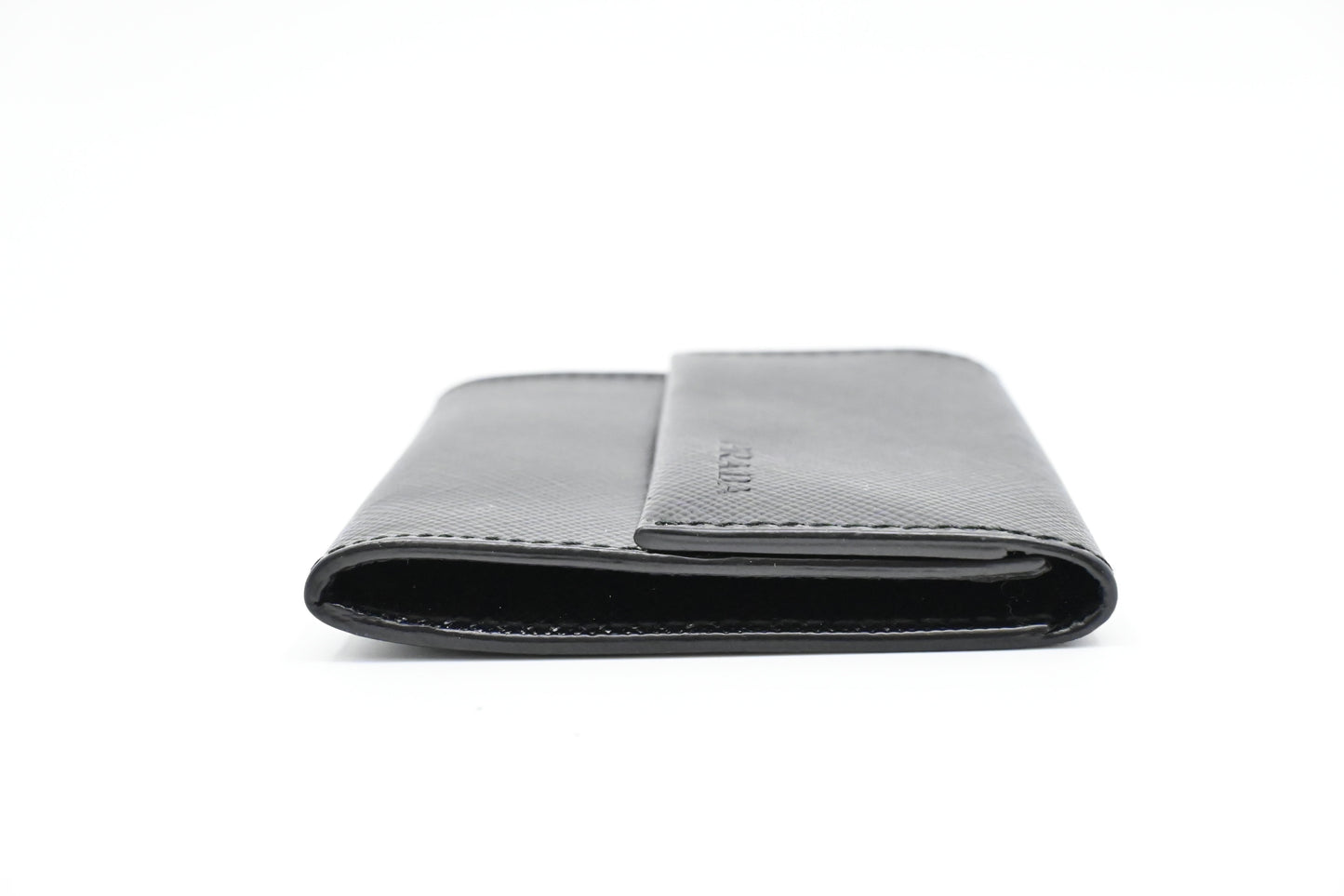 Prada Coin Case in Black Saffiano Leather