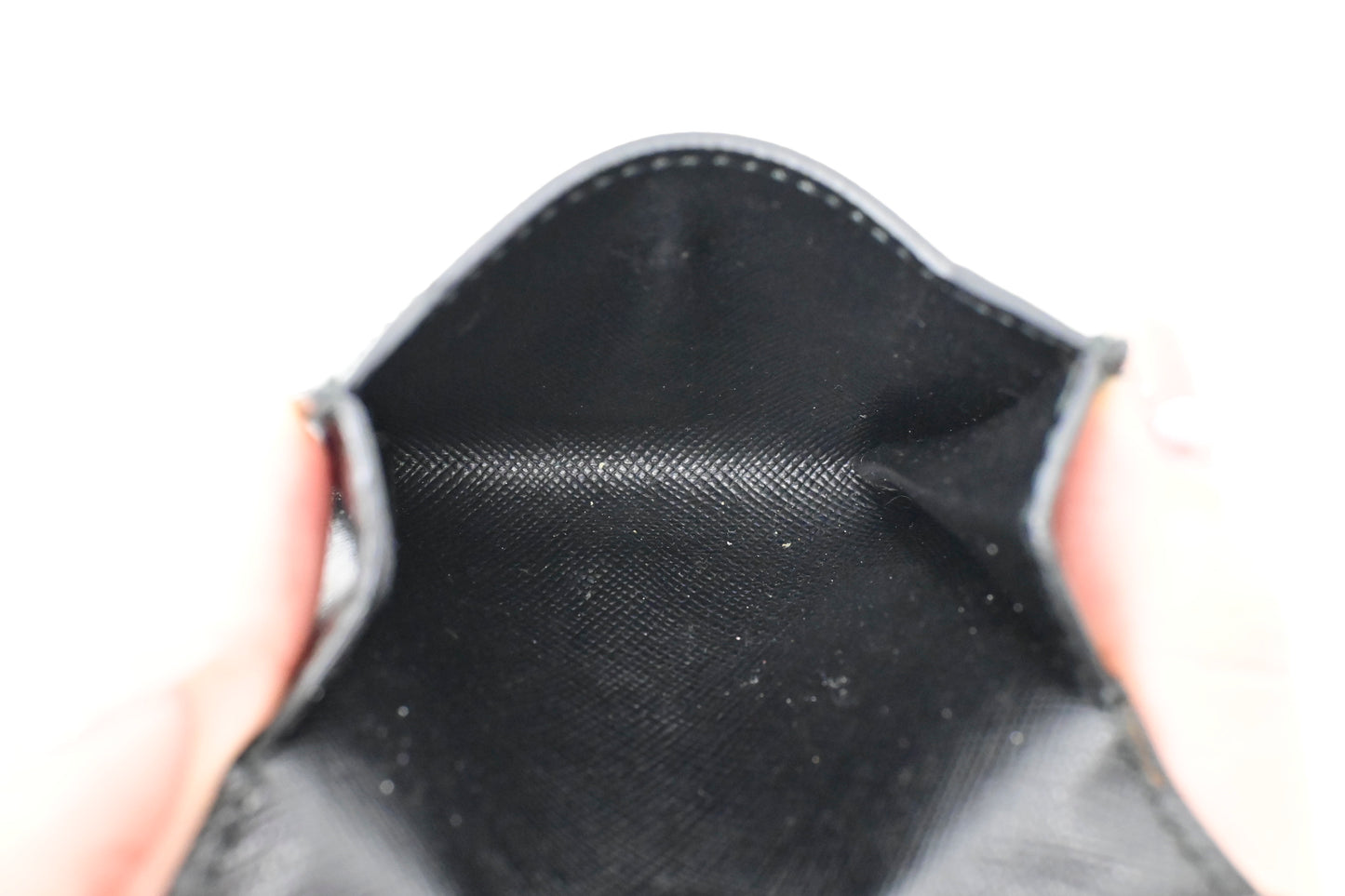 Prada Coin Case in Black Saffiano Leather