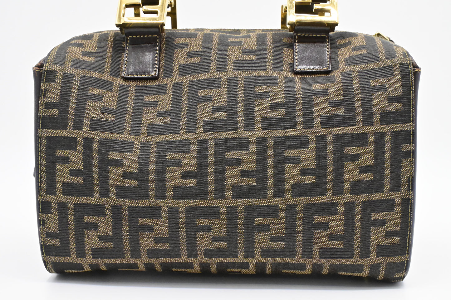 Fendi Mini Boston Bag in Zucca Canvas