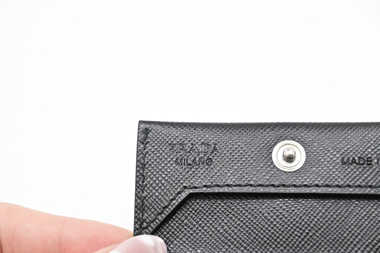 Prada Coin Case in Black Saffiano Leather