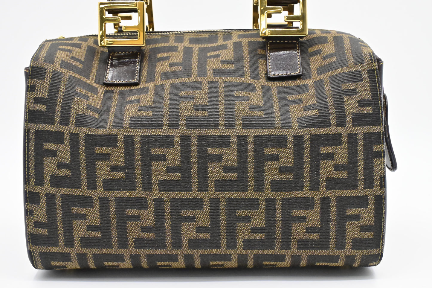 Fendi Mini Boston Bag in Zucca Canvas