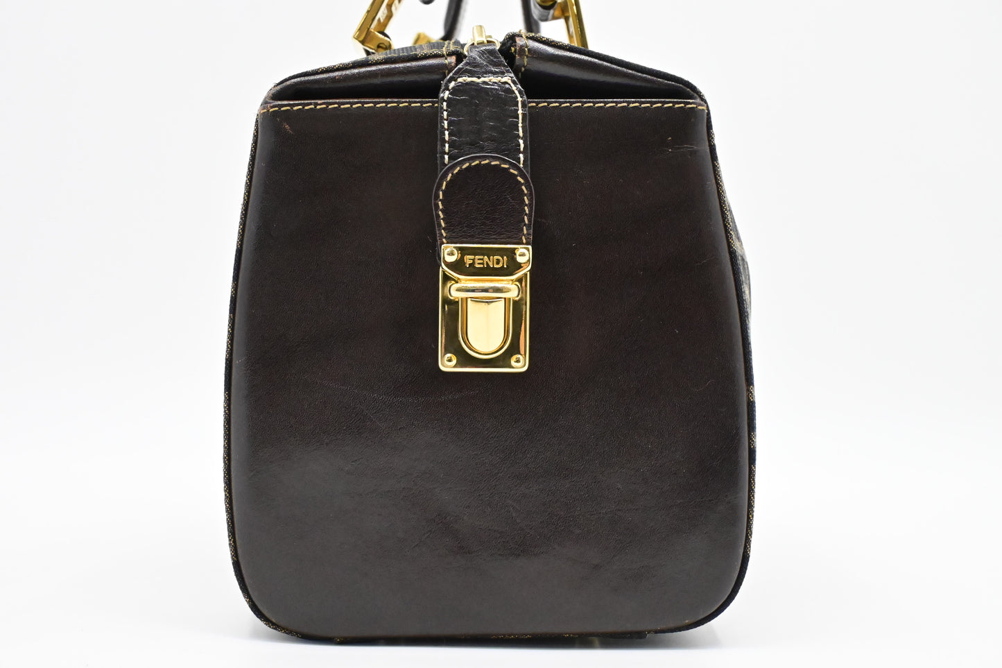 Fendi Mini Boston Bag in Zucca Canvas