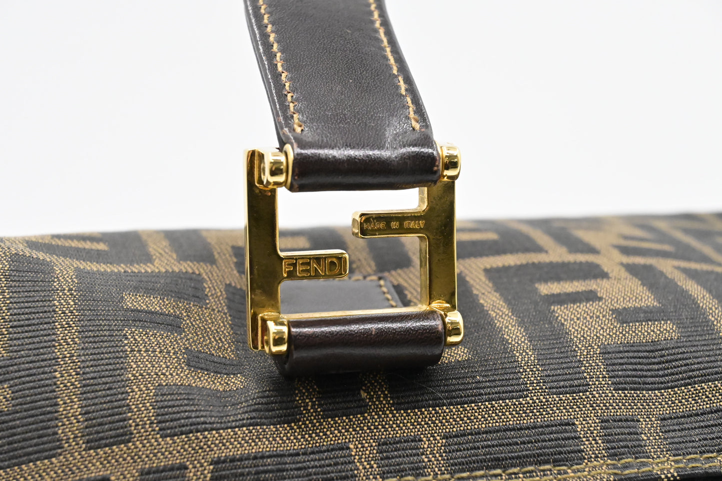 Fendi Mini Boston Bag in Zucca Canvas
