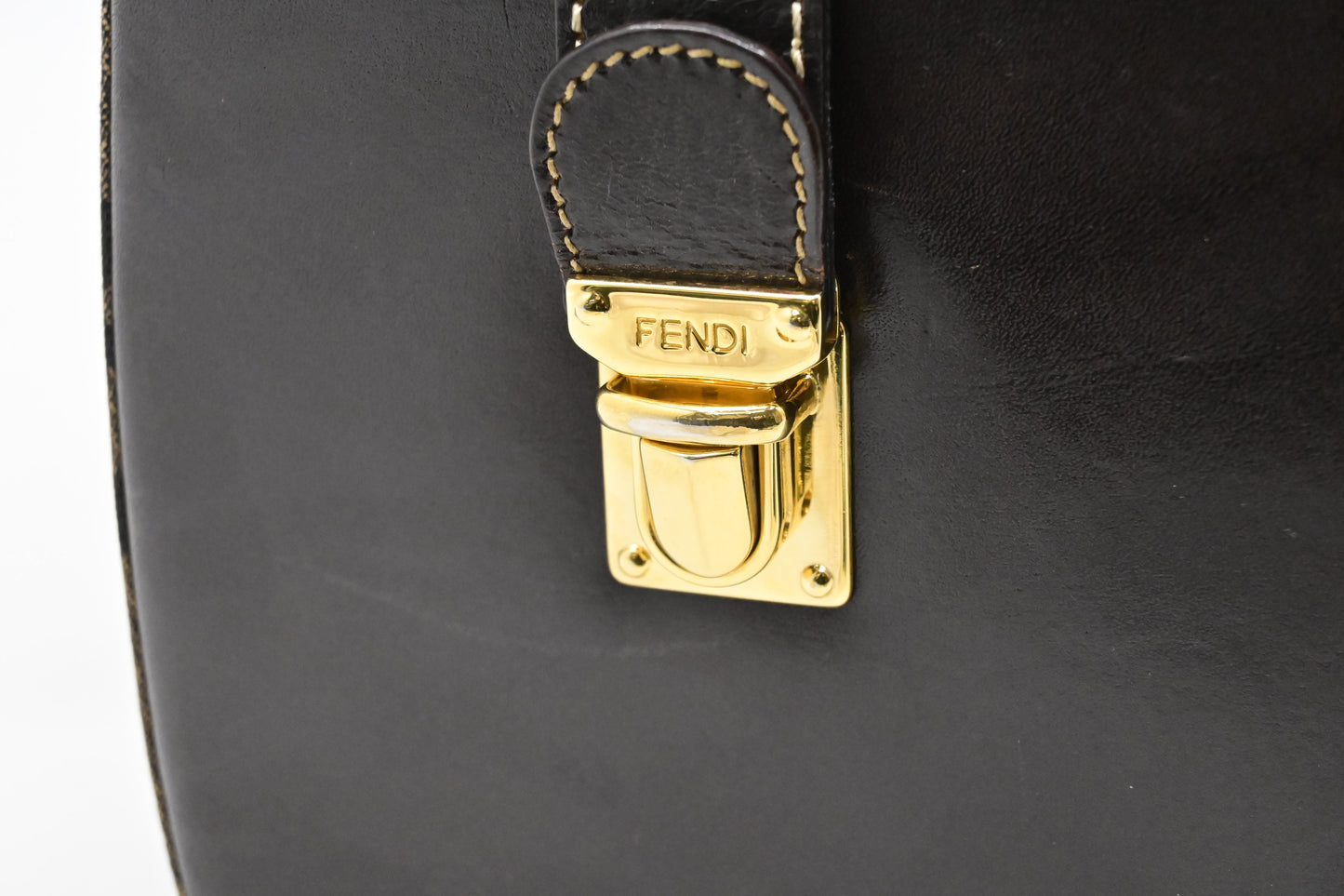 Fendi Mini Boston Bag in Zucca Canvas