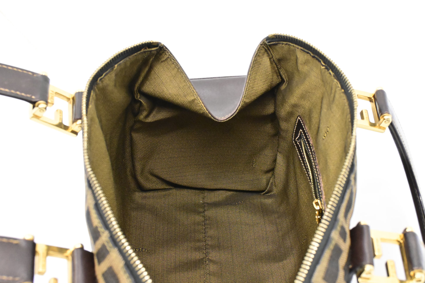 Fendi Mini Boston Bag in Zucca Canvas