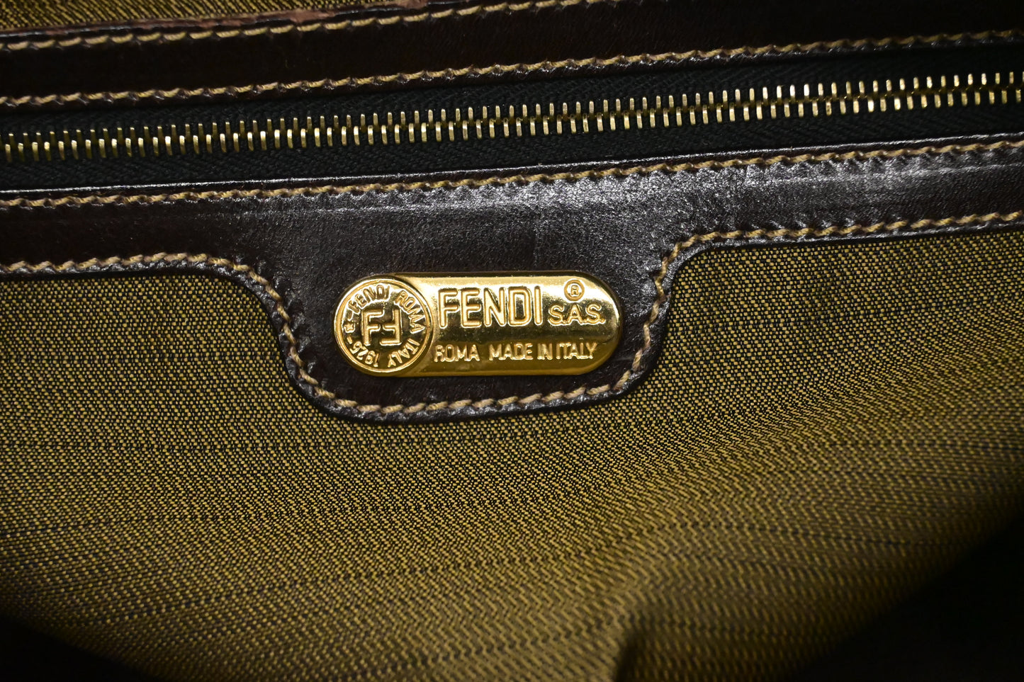 Fendi Mini Boston Bag in Zucca Canvas