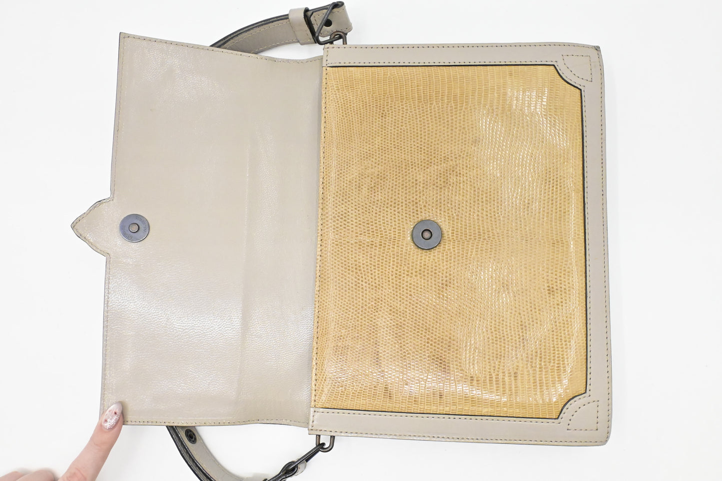YSL Saint Laurent Shoulder Bag in Faux Snake Skin