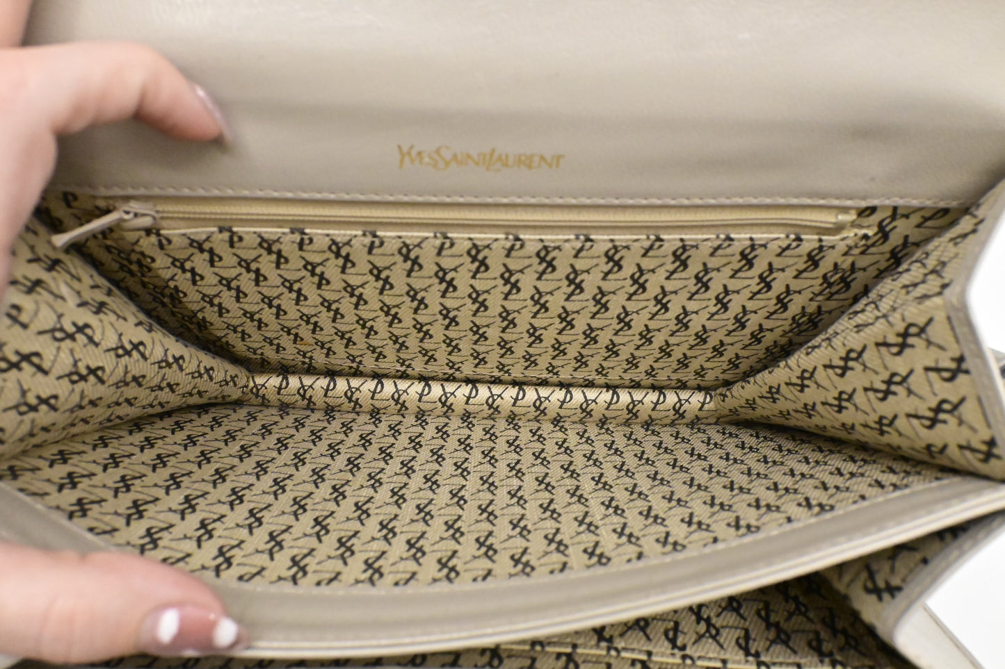 YSL Saint Laurent Shoulder Bag in Faux Snake Skin