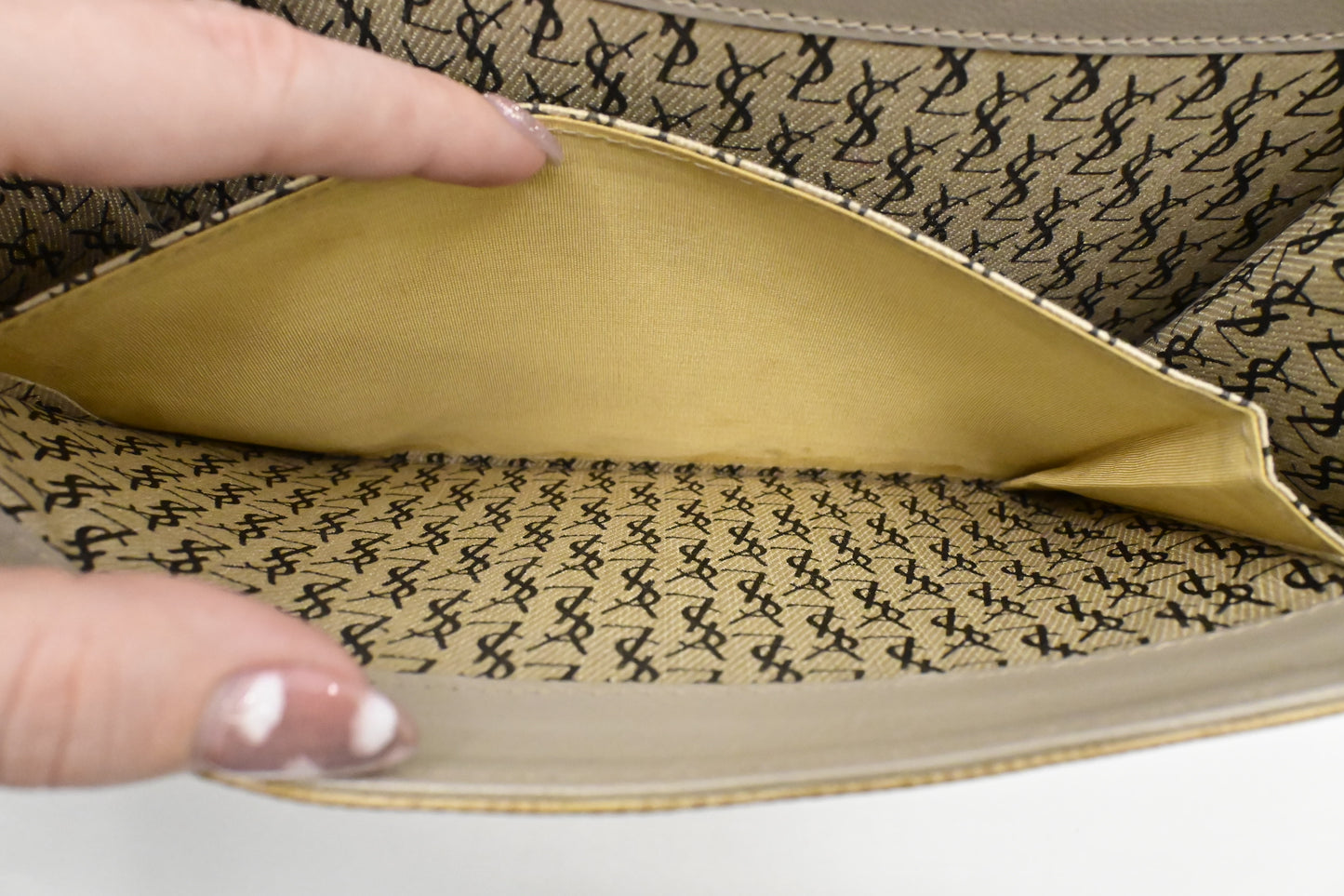 YSL Saint Laurent Shoulder Bag in Faux Snake Skin