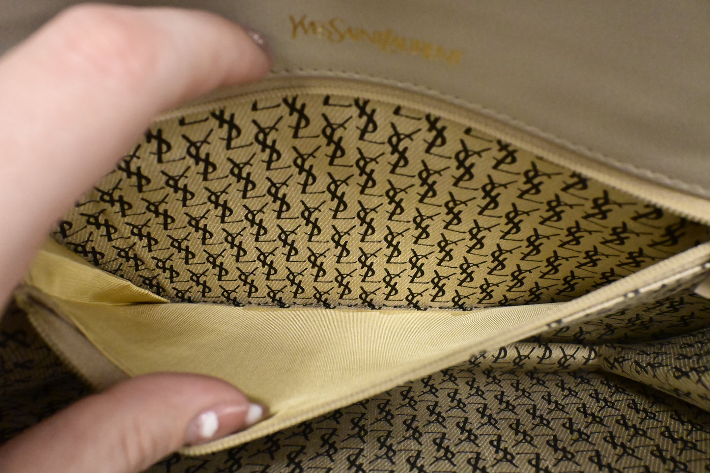 YSL Saint Laurent Shoulder Bag in Faux Snake Skin