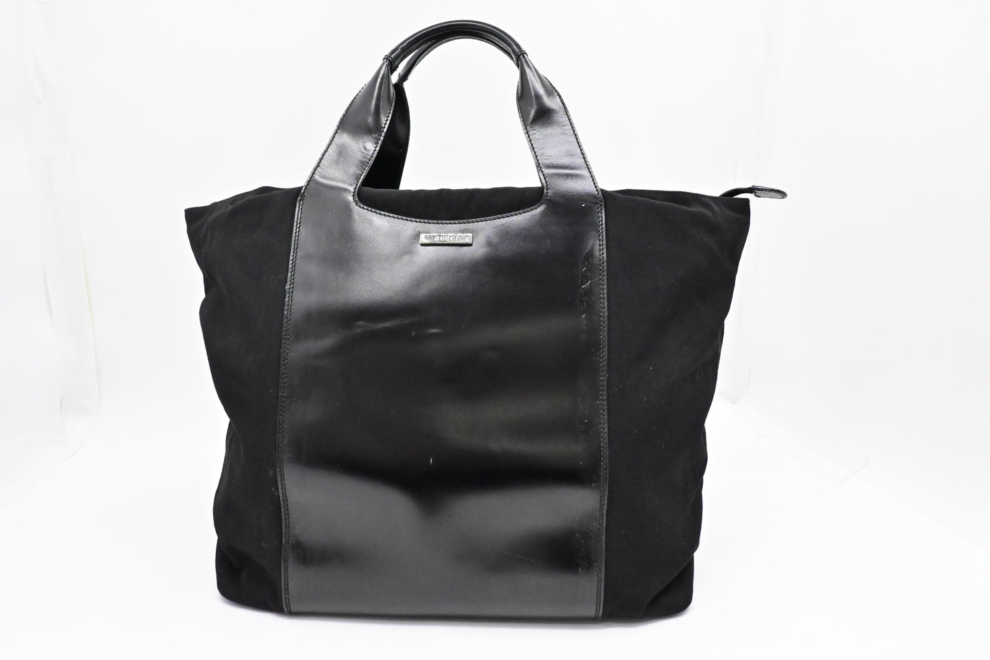 Gucci Tote Bag in Black Canvas & Leather