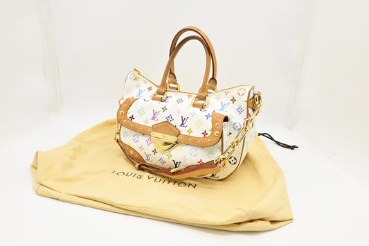 Louis Vuitton x Takashi Murakami Rita in White Multicolor Monogram Canvas