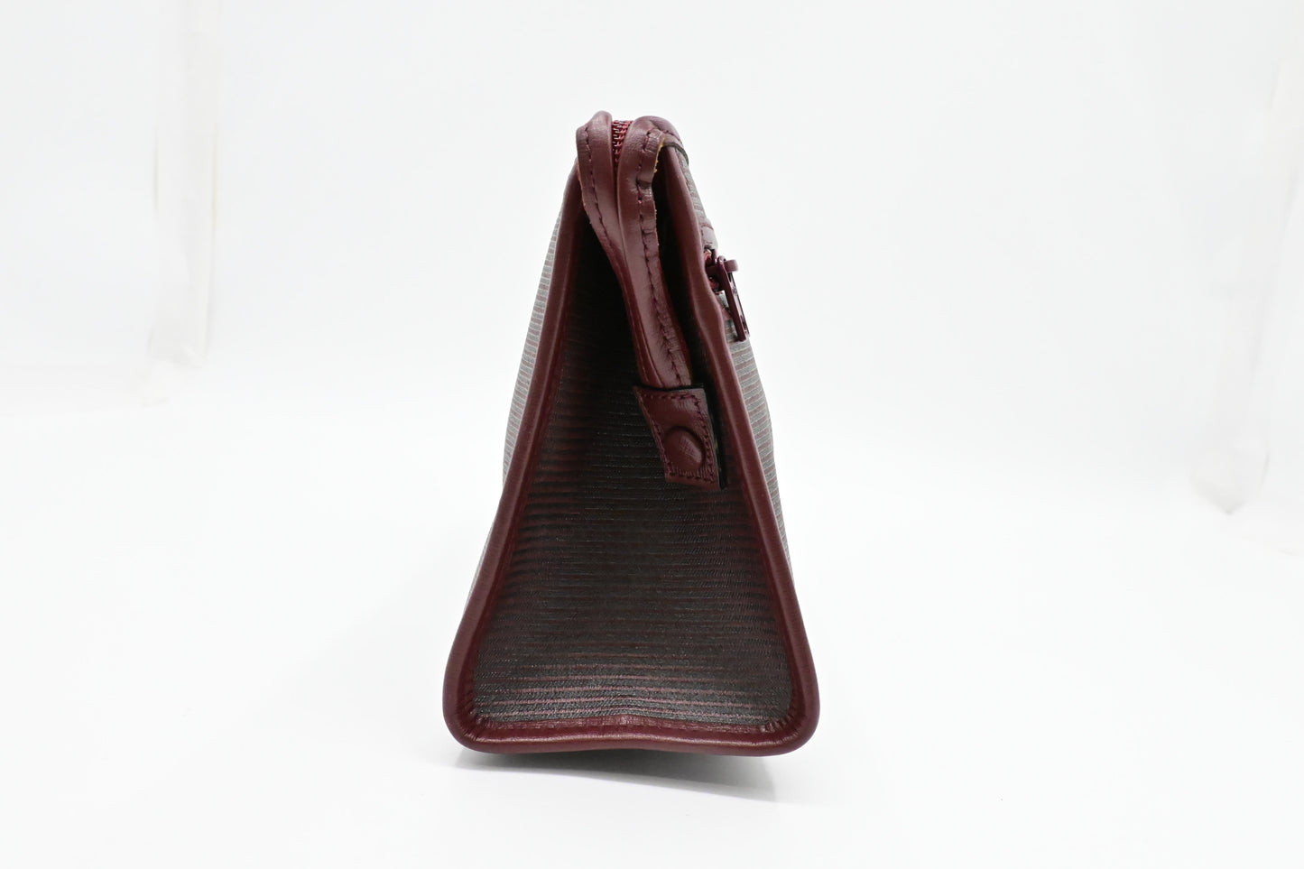 YSL Saint Laurent Clutch in Burgundy Coated Canvas