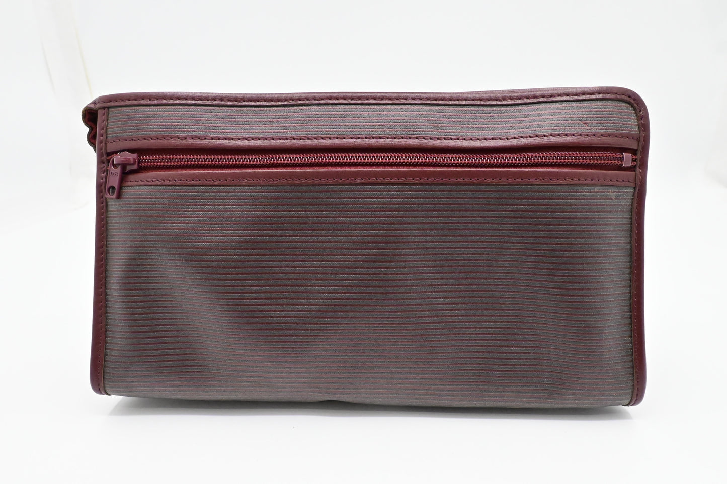 YSL Saint Laurent Clutch in Burgundy Coated Canvas