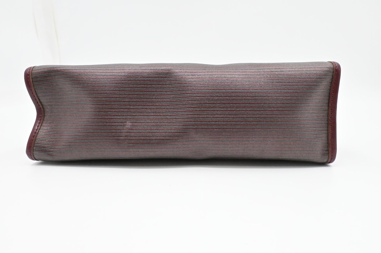 YSL Saint Laurent Clutch in Burgundy Coated Canvas