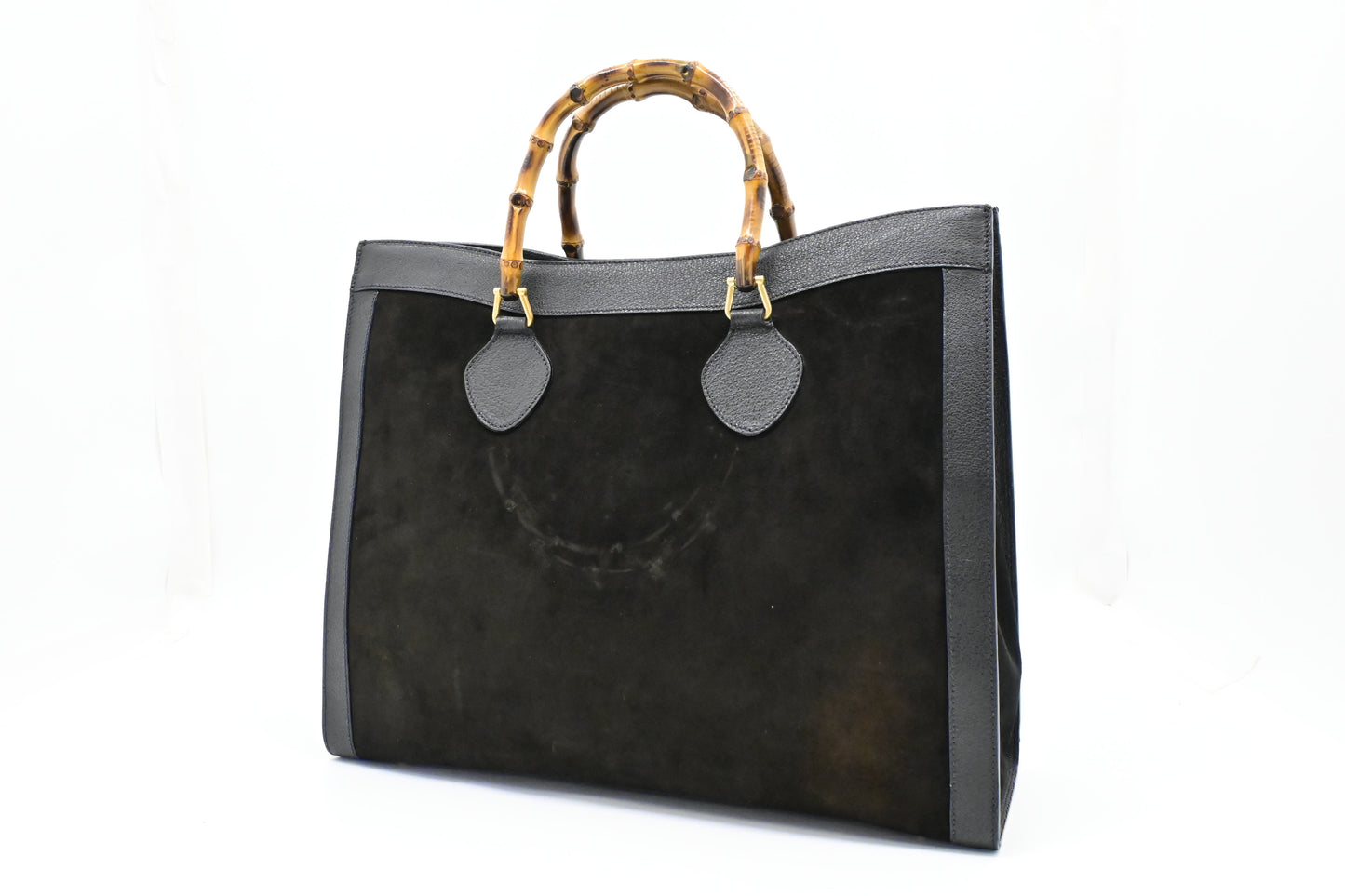 Gucci Large Diana Tote in Black Suede