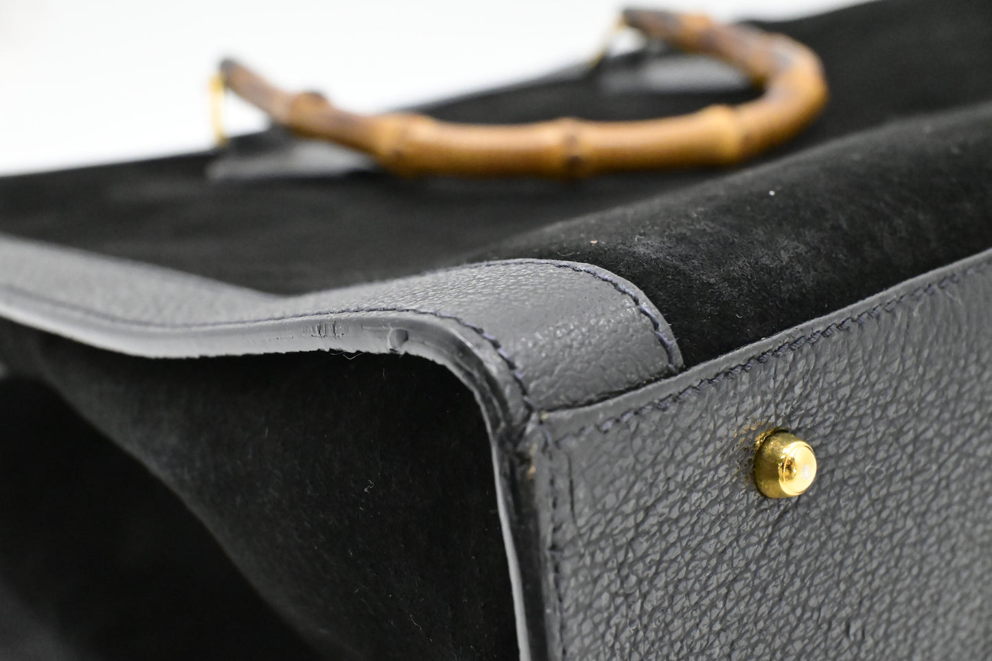Gucci Large Diana Tote in Black Suede
