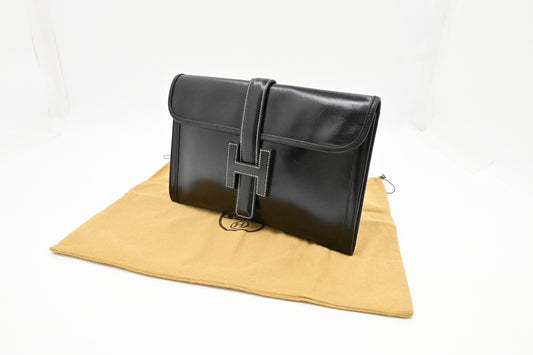 Hermes Jige Elan PM in Black Box Leather