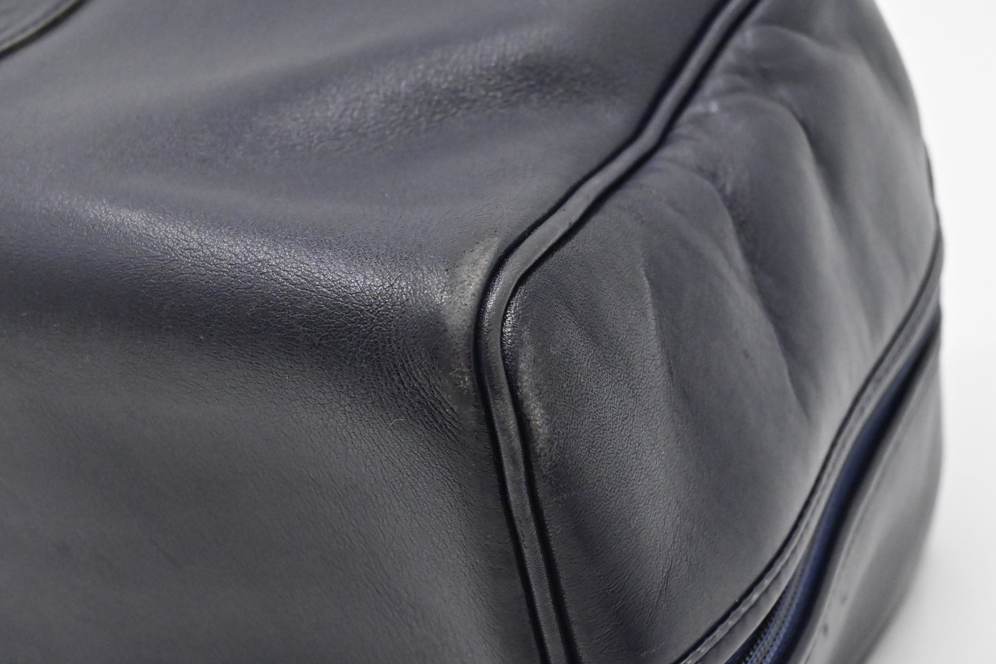 YSL Saint Laurent Boston Bag in Navy Leather