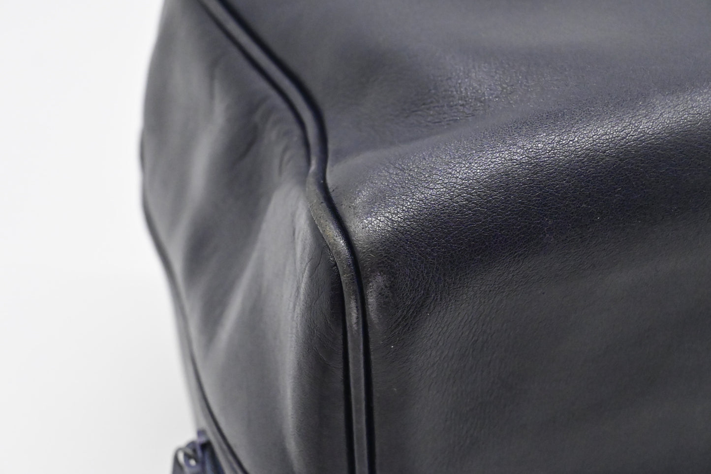 YSL Saint Laurent Boston Bag in Navy Leather