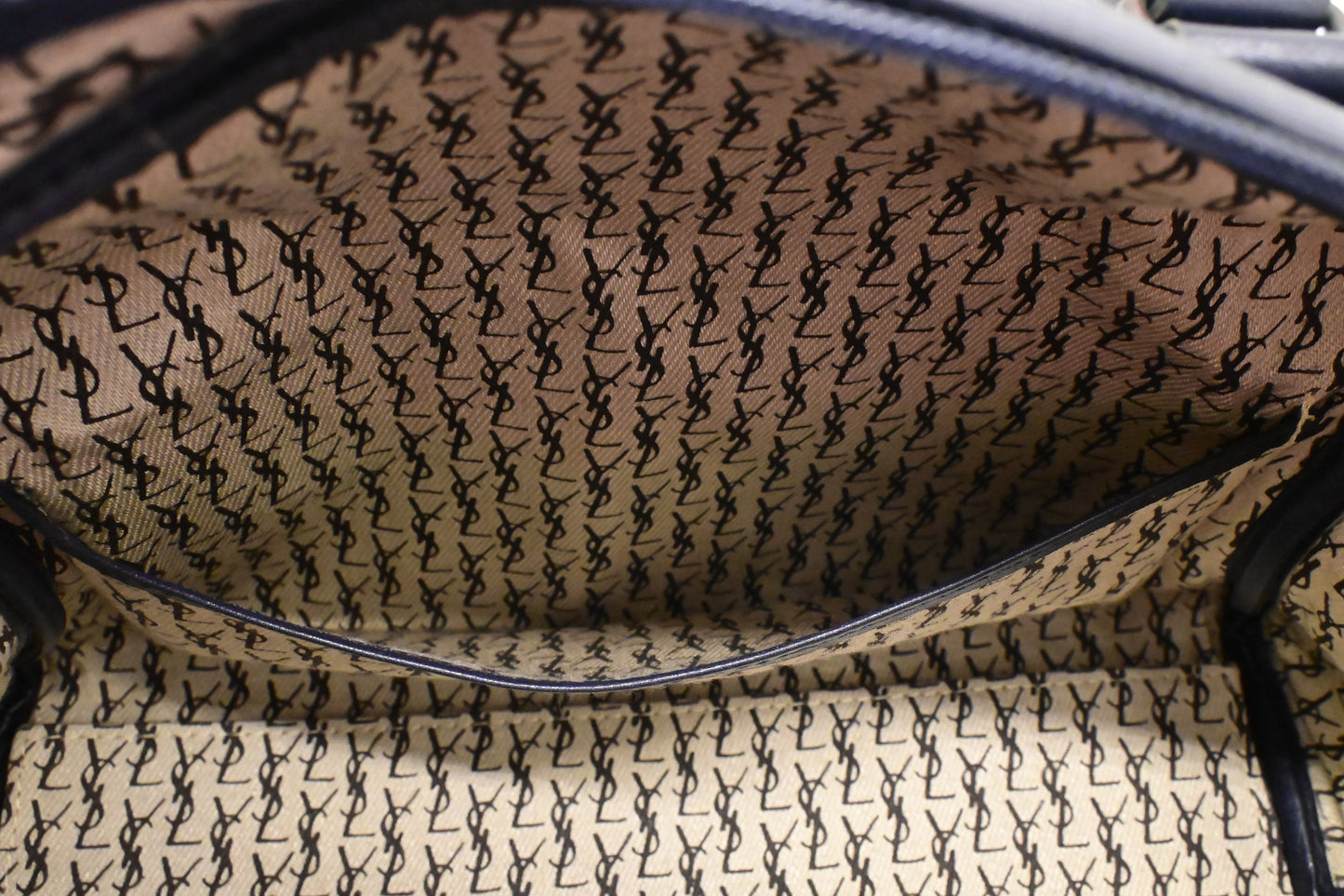 YSL Saint Laurent Boston Bag in Navy Leather