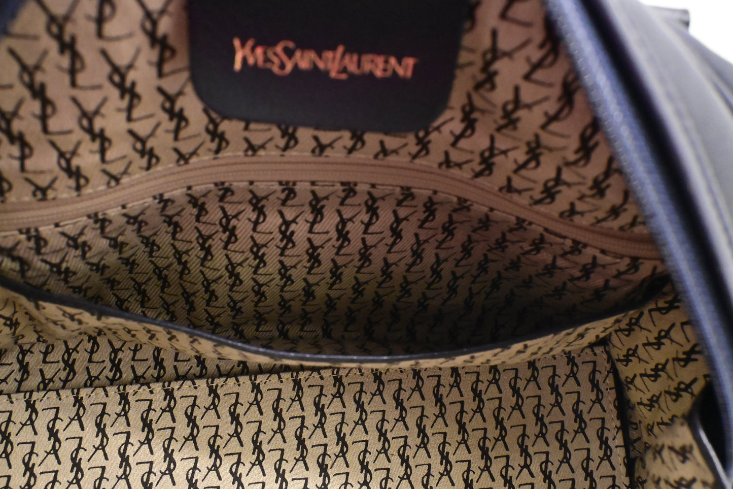 YSL Saint Laurent Boston Bag in Navy Leather