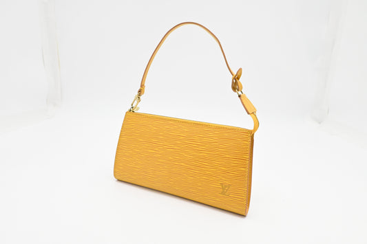 Louis Vuitton Pochette Accessoire in Yellow Epi Leather