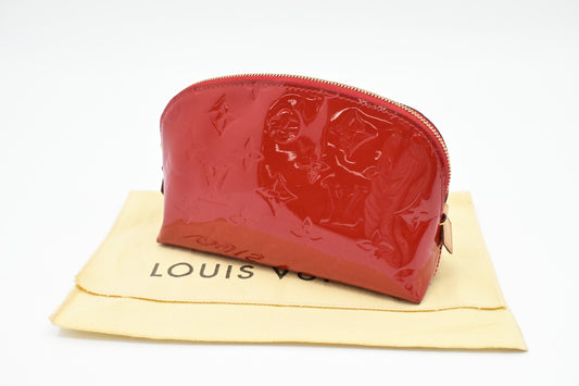 Louis Vuitton Pochette Cosmetique in Red Vernis Leather