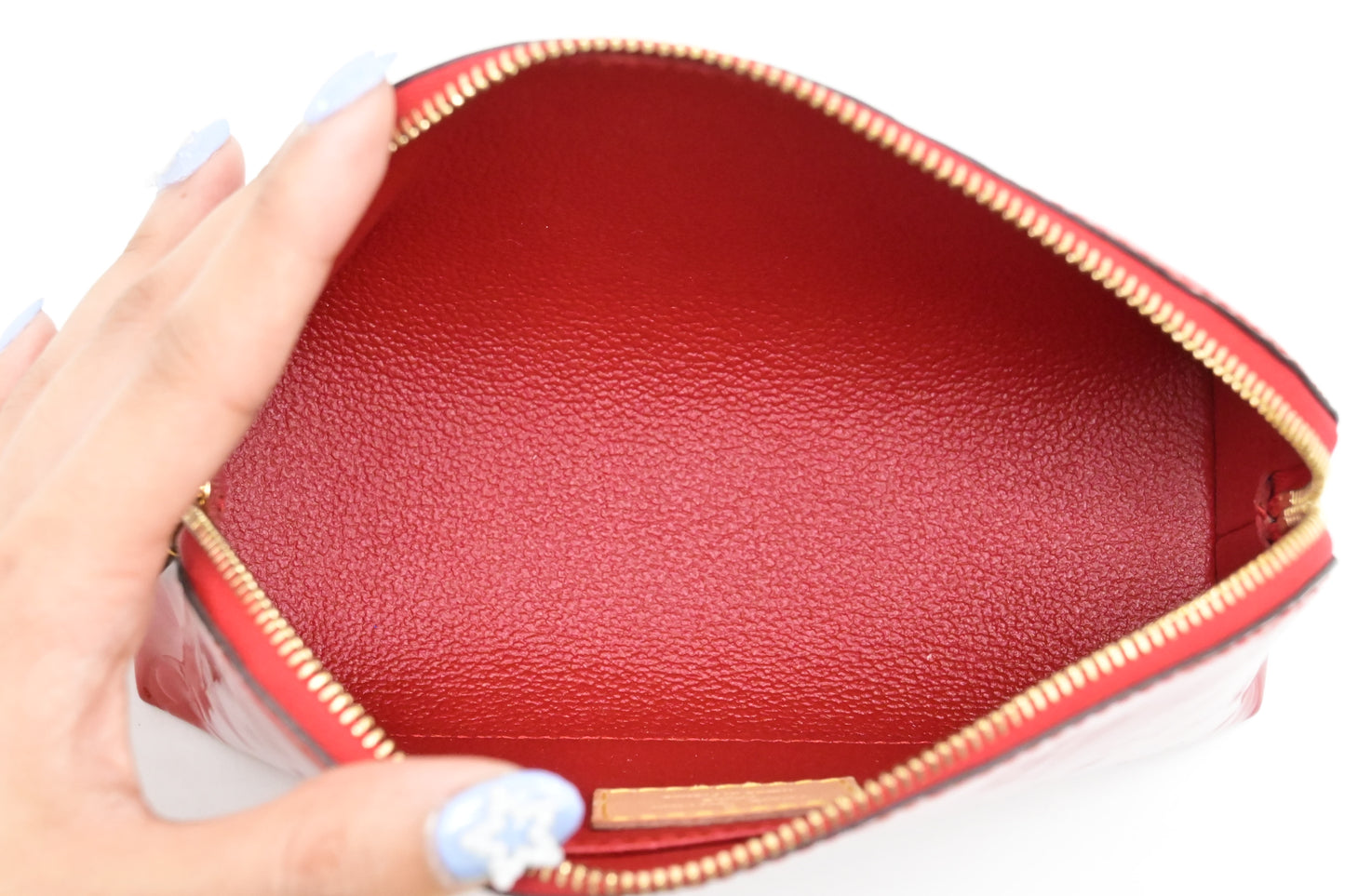 Louis Vuitton Pochette Cosmetique in Red Vernis Leather
