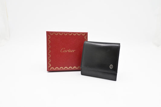 Cartier Coin Case in Black Leather