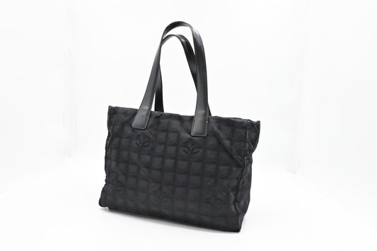 Chanel New Travel Line Tote in Black Canvas